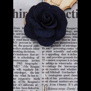 Fabric Flower Brooches Men/Women Brooch Pin Navy
